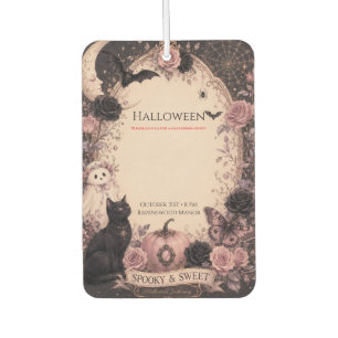 Elegant Dark Botanical Halloween Party Car Air Freshener