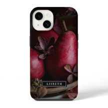 Elegant Dark Botanical Pears iPhone Case