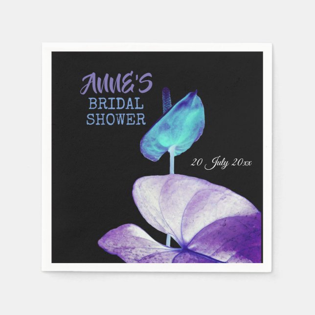 Elegant Dark , Bridal Shower Paper Napkin (Front)