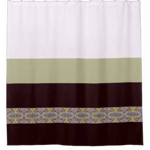 Elegant Dark Brown And Green Shower Curtain