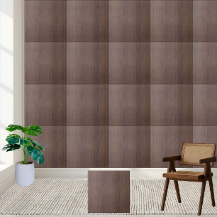 Elegant Dark Brown Wood Grain Ceramic Tile