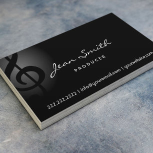 Elegant Dark Clef Producer Business Card