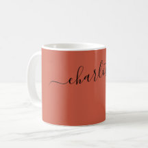 Elegant Dark Coral Colour Modern Name Personalised