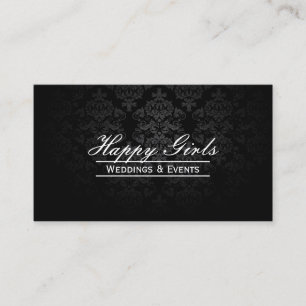 Elegant Dark Damask Wedding Planner Business Cards