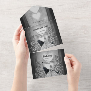 Elegant dark design all in one invitation