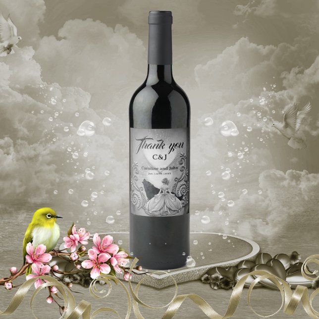 Elegant dark design wine label (dark design)