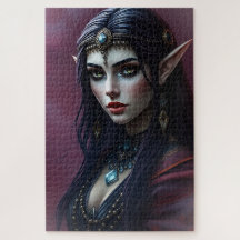 Elegant Dark Elf Portrait - Mystical Fantasy Art