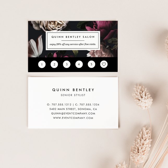Elegant Dark Floral Loyalty Card (Creator Uploaded)