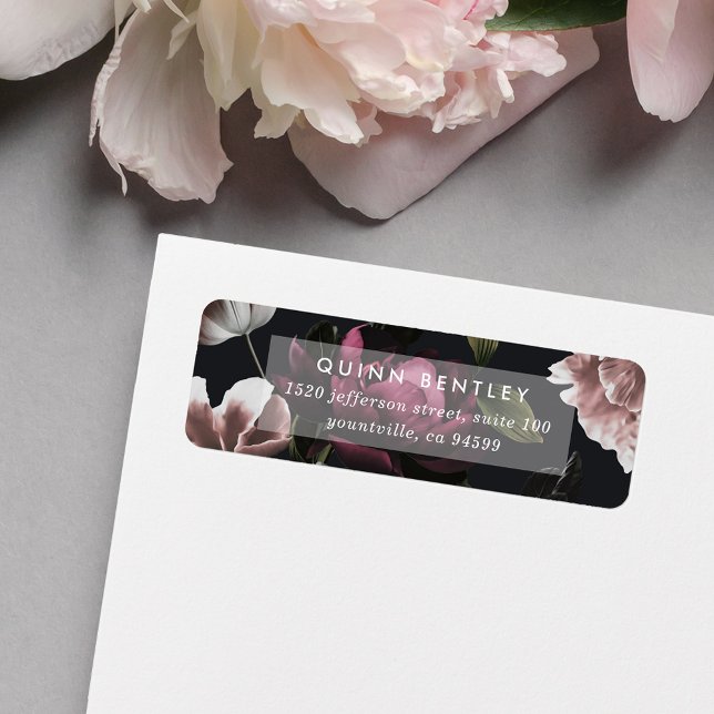 Elegant Dark Floral Return Address (Creator Uploaded)