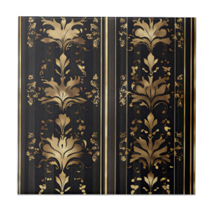 Elegant Dark Gold Pattern Tile