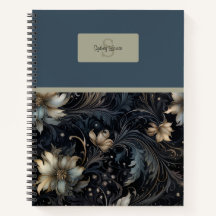 Elegant Dark Gothic Floral Pattern Monogram