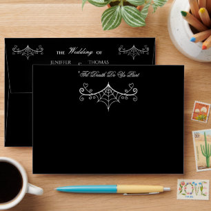 Elegant dark Gothic Halloween Wedding Envelope
