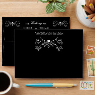 Elegant dark Gothic Halloween Wedding Envelope