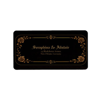 Elegant Dark Gothic Wedding Address Labels