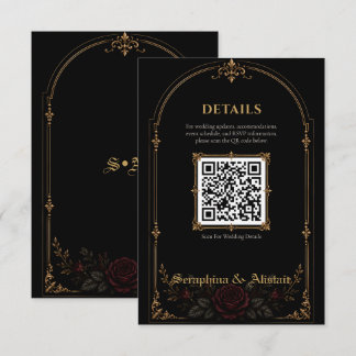 Elegant Dark Gothic Wedding Enclosure Card