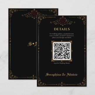 Elegant Dark Gothic Wedding Enclosure Card