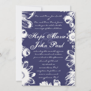 Elegant Dark Grape Eggplant Floral Wedding Invitation