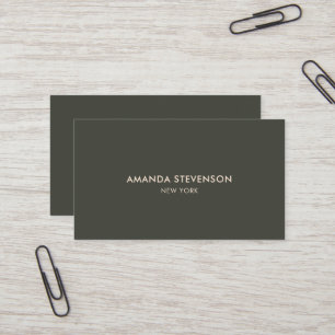 Elegant dark green and beige professional business card