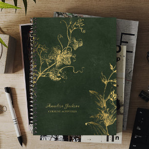 Elegant dark green and gold professional  notebook