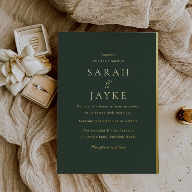 Elegant Dark Green Elegant Modern Wedding Gold (Creator Uploaded)