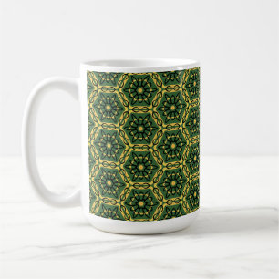 Elegant Dark Green Gold Geometric Mug
