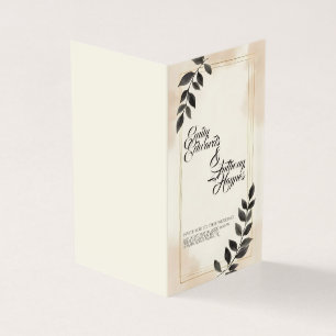 Elegant Dark Green Leaf Wedding Invitation