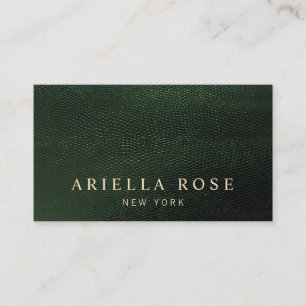 Elegant Dark Green Lizard Skin Professional Business Card