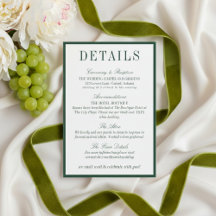 Elegant Dark Green Minimalist Wedding Details