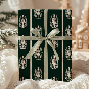Elegant Dark Green Nutcracker Wrapping Paper