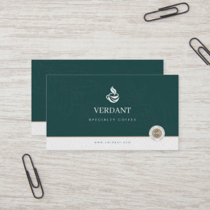 Elegant Dark Green Speciality Coffee business card