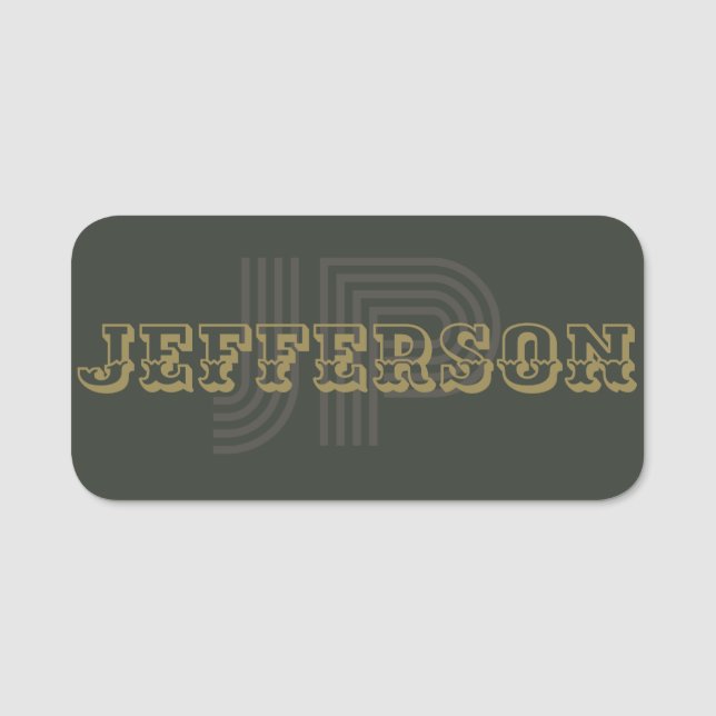 Elegant Dark Green: Unique, Modern, & Professional Name Tag (Front)