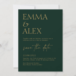 Elegant Dark Green Wedding Invitation