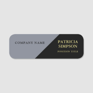 Elegant Dark Grey And Black Unique Design Concept Name Tag