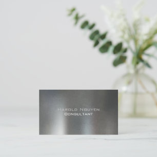 Elegant Dark Grey Brushed Metal Stainless Aluminiu Business Card