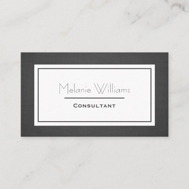 Elegant Dark Grey Fabric Texture Look  Business Card (Front)