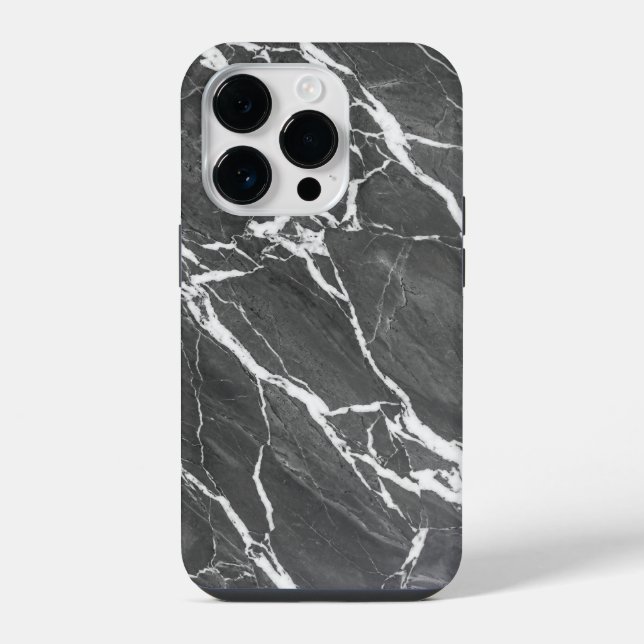 Elegant Dark Grey Marble Texture iPhone Case (Back)