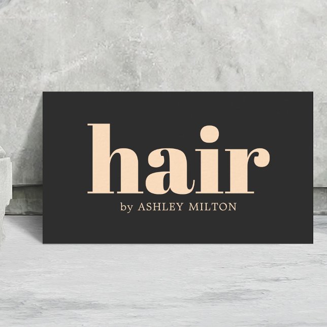 Elegant Dark Grey Pastel Hair Stylist Bold Business Card (Creator Uploaded)