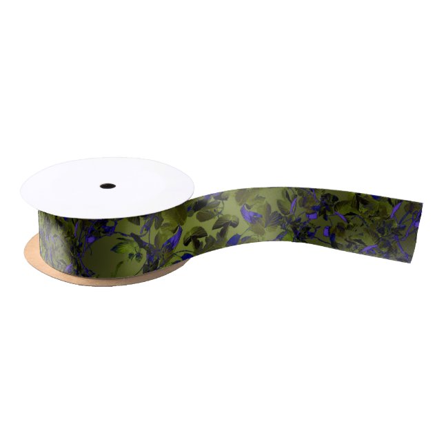 Elegant Dark Hop Vine Abstract Design Satin Ribbon (Spool)