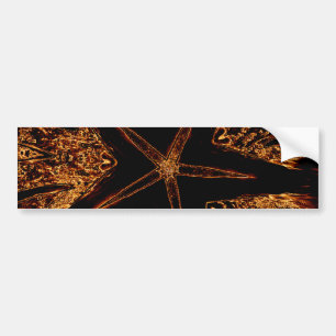 Elegant Dark Kaleidoscopic Design Black Brown Star Bumper Sticker