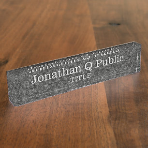 Elegant Dark Marble Nameplate
