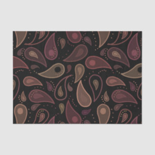 Elegant Dark Modern Paisley Pattern Tissue Paper