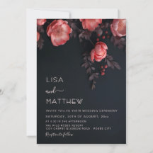 Elegant Dark Moody 3D Roses Wedding