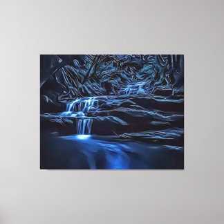 Elegant Dark & Moody Bush Brook Photo Art, Unique Canvas Print