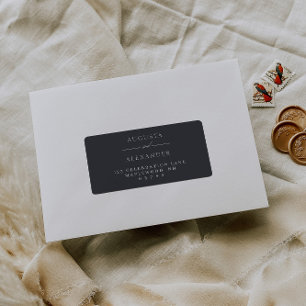 Elegant Dark Navy Grey Return Address Label