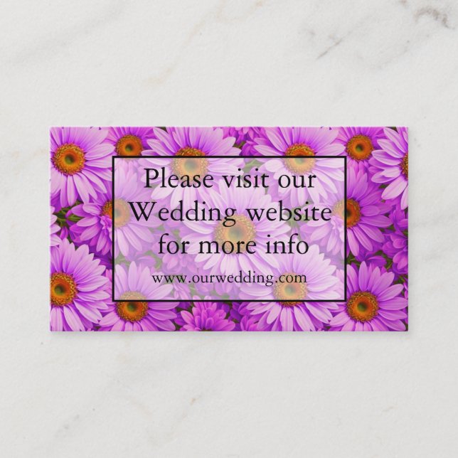 Elegant dark pink magenta floral daisies enclosure card (Front)
