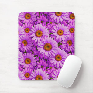 Elegant dark pink magenta floral daisies mouse mat