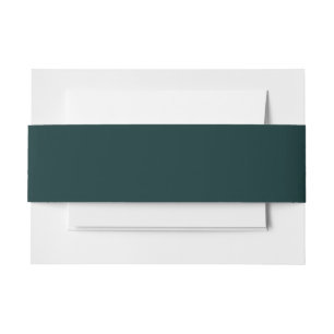 elegant dark plain green  invitation belly band
