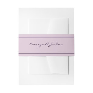 Elegant Dark Plum Trim Wedding Any Text Portrait Invitation Belly Band