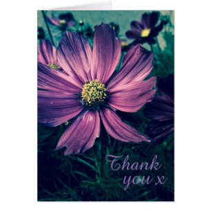 Elegant Dark Purple Flowers Thank You