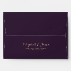 Elegant Dark Purple Moody Bohemian Wedding Envelope